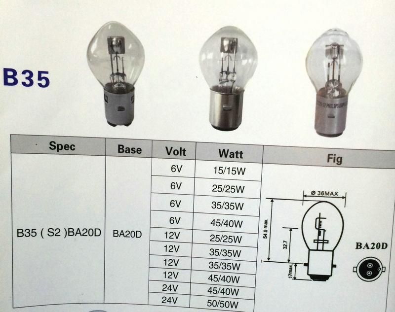 Motorcycle Part Head Light Bulb B35