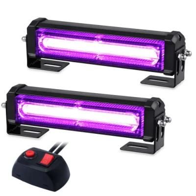 8W Linear COB LED Purple High Brightness Waterproof Surface Mount and Grille Flashing Warning Light