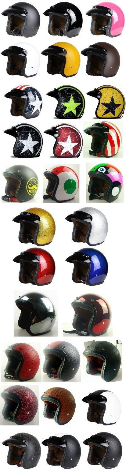 Open Face Safety Helmet for Motorcycle with DOT Certificates in Chrome