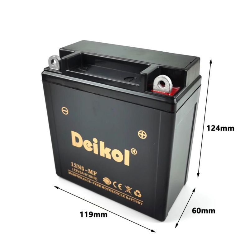 Deikol 12V5ah Lead-Acid Motorcycle Battery