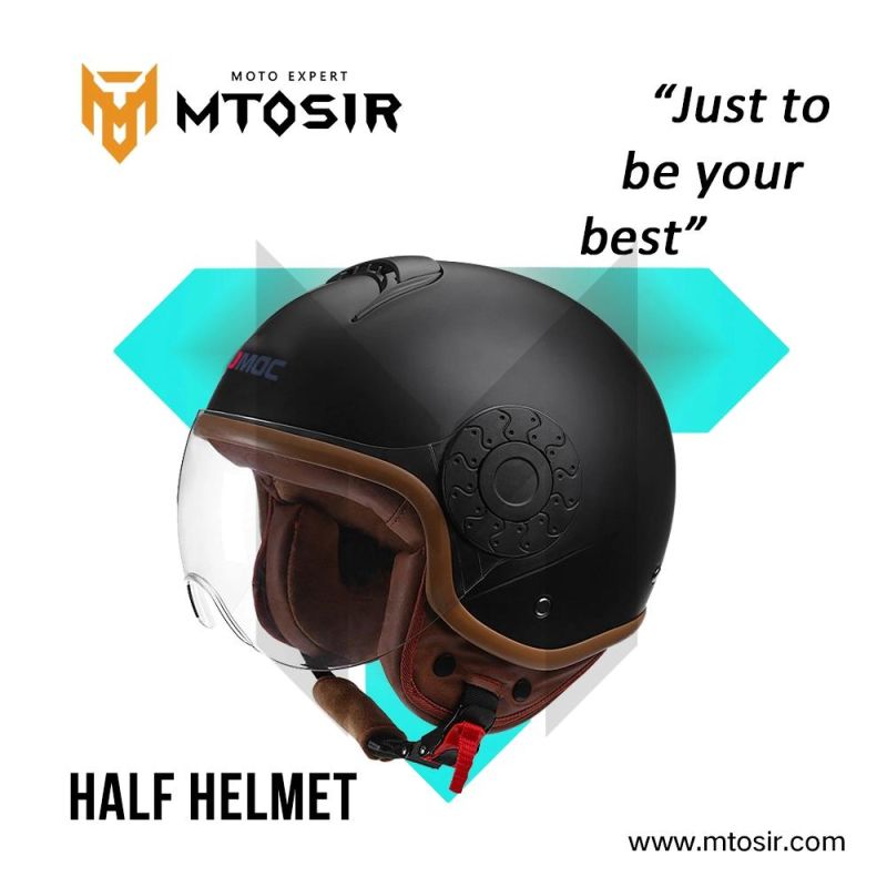 Mtosir Motorcycle Half Face Helmet Universal Four Seasons Multi-Colors Black Leather Motorcycle Accessories Adult Full Face Flip Helmet Motorcycle Helmet