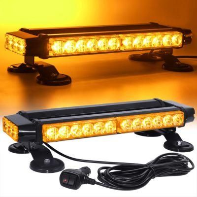 LED Strobe Flashing Light Bar -Double Side Amber 30 LED High Intensity Emergency Hazard Warning Light Bar