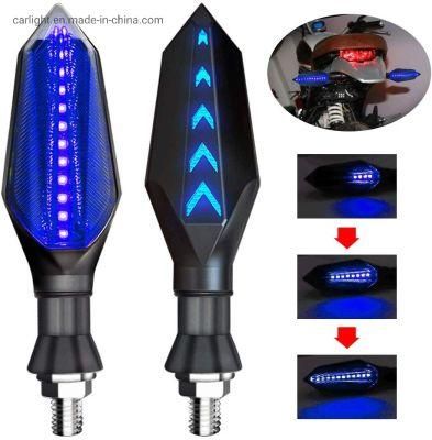 Universal Motorcycle LED Turn Signal Lights Front Rear Indicator Indicator Lights Blue Flowing and Blue Daytime Running Lights Waterproof