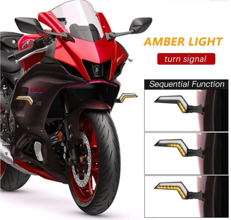 Yellow and White Flowing Water Blinker Front Rear Turn Light 12V LED Indicator Signal Lights for Motorcycle Ol6011