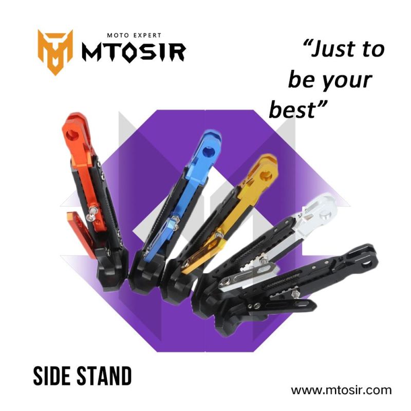 Mtosir Motorcycle Aluminium Side Stand Different Colors Available High Quality Professional Main Stand Spare Parts Chassis Frame Side Stand