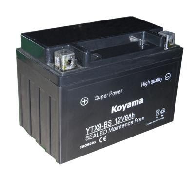 12V9ah Maintenance Free Motorcycle Battery Ytx9-BS for Motorcycle &Two Wheel Scooter