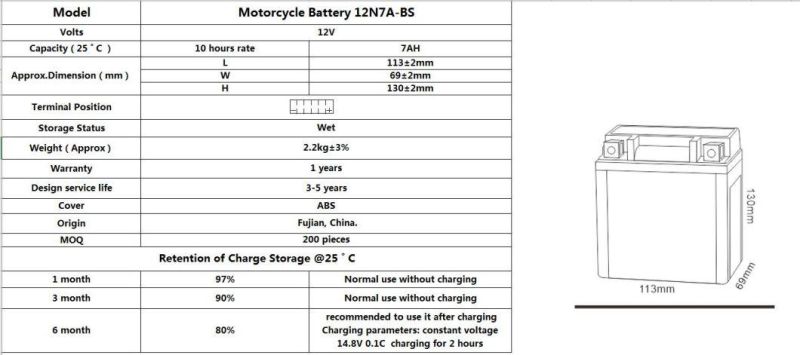 High Quality Battery for 12v 7ah Sealed Maintenance Free Gel Motorcycle Battery