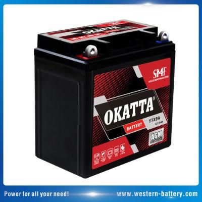 12V Ytx9a AGM Mf Motorcycle Battery 9ah Repalce Yuasa 12n9-4b, 12n9-3b