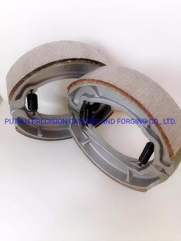 Motorcycle Brake Shoes Parts Pad for Jetta King 100, Fusdi 125, Jinan Qm125-7A, Available for Asbestos or Imitation Wuyang, Imported Dt125, Rx125, Xt200
