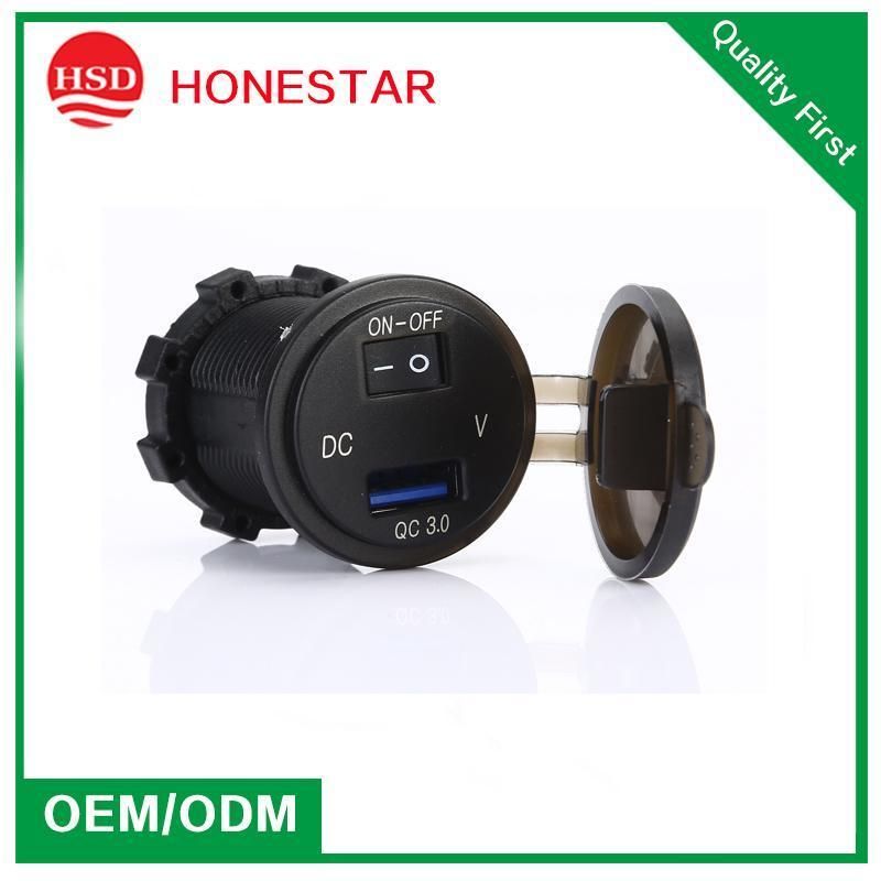 QC 3.0 Fast Motor Charger Dual USB with Switch