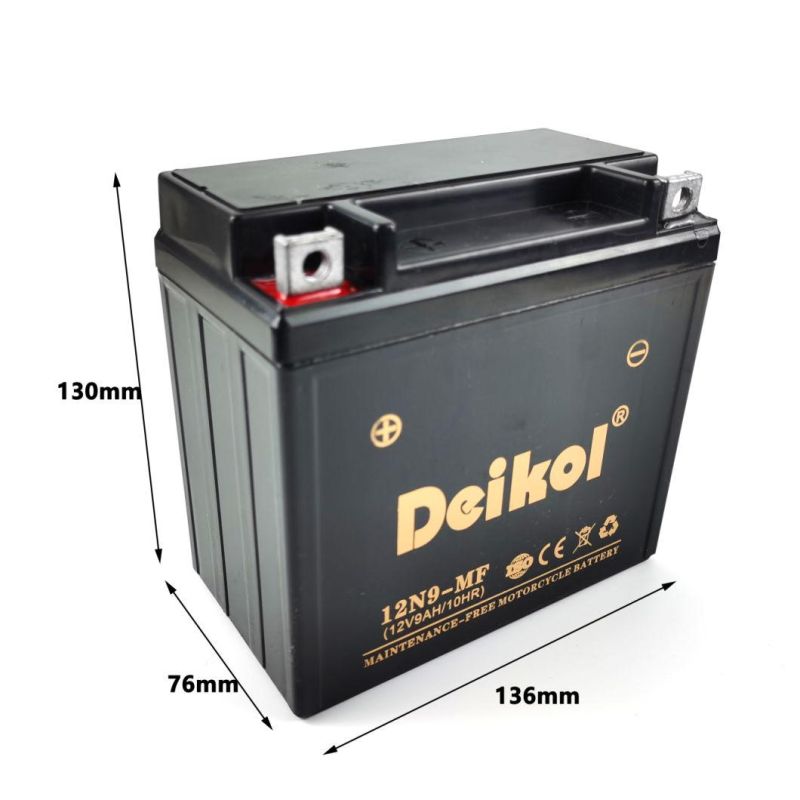 Deikol 12V9ah 12n9-Mf/BS Lead-Acid Motorcycle Battery