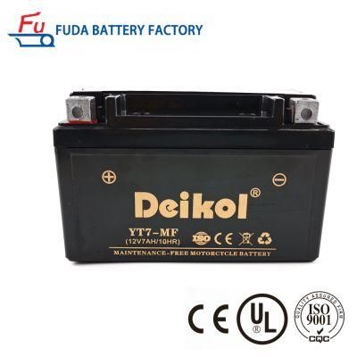 Ytx7 12V7ah Sealed Lead Acid Dry Separator Price Motorcycle Battery