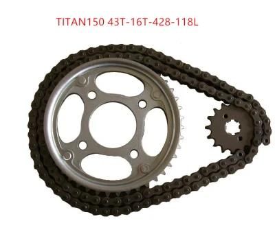 Titan150 428-108L 43t-16t Motorcycle Chain &amp; Sprocket Sets