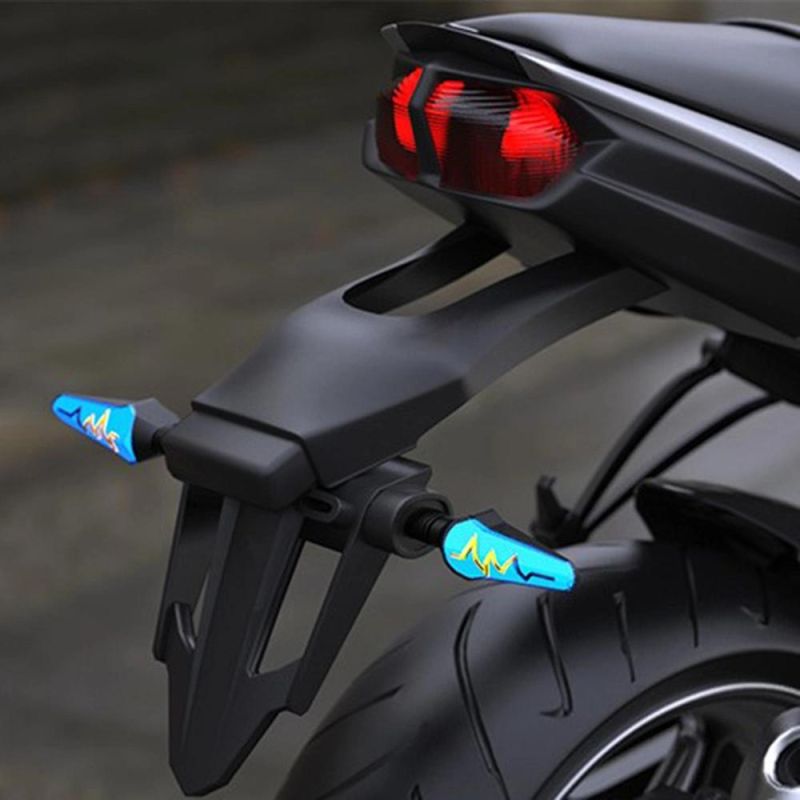 Universal Motorcycle LED Turn Signal ECG Running Water Motorcycle Turn Light Decorative Light 12V Motocross Warning