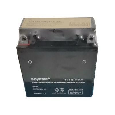 Factory 12V Motorcycle Battery Yb9-BS Sealed Maintenance Free Motor Battery