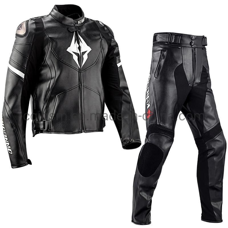 Cqjb Riding Clothing Leather Suit Men and Women Heavy Machine Racing Winter Warm Knight Waterproof and Anti-Fall Motorcycle Clothing