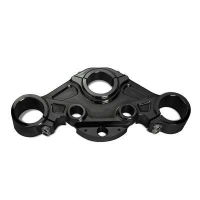 CNC Machined Black Anodized Aluminum 6061-T6 Racing Top Upper Triple Tree