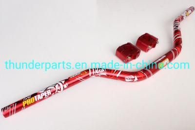 Motorcycle Handle Bar Pipe/Manubrios Timon Bajo Reforzado CNC Aluminio Sin Travesa&ntilde; O Incluye Abrazaderas Universal Rojo