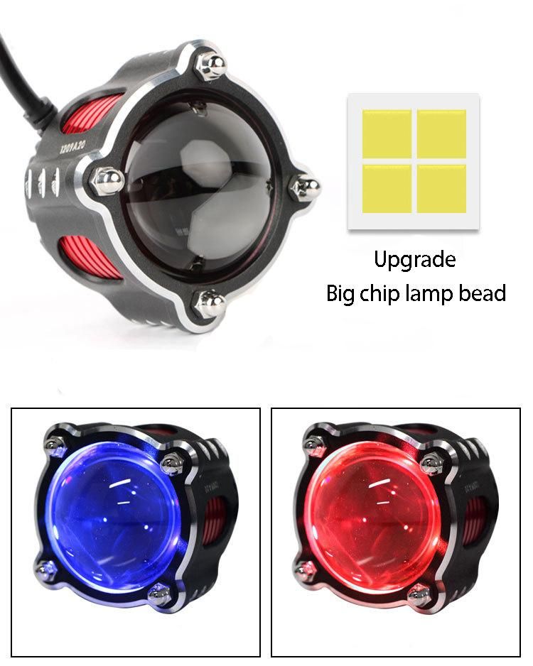 Dual Color Plate K4LED Laser Beam Bba Lens Headlight High Beam Gun Auto Beam Laser Motorcycle High Beam Lamp