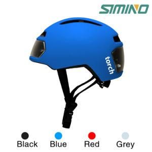 Fashion New Design City Bicycle Helmet with Front Rear LED Light