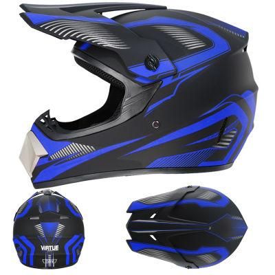 Go Kartoff-Road Helmetsub-Blue Track [Send Three-Piece Set]Electric Motorcycle Helmet Mountain Downhill Race Full Helmet