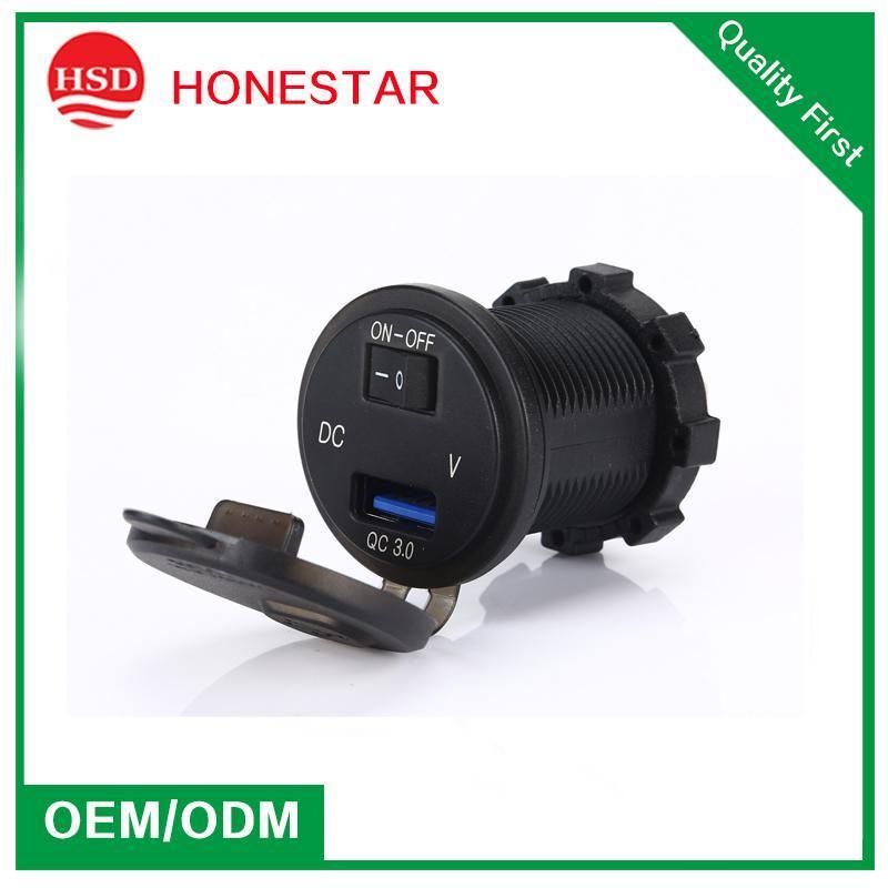 QC 3.0 Fast Motor Charger Dual USB with Switch