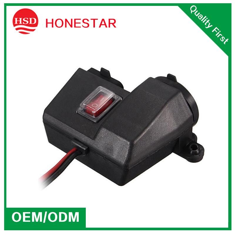 Motorcycle Handlebar USB Adapter 5V 2.1A 12V Car Cigarette Lighter Outlet Socket with Waterproof Cap Power Switch