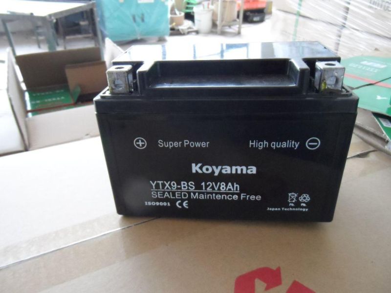 12V9ah Maintenance Free Motorcycle Battery Ytx9-BS for Motorcycle &Two Wheel Scooter