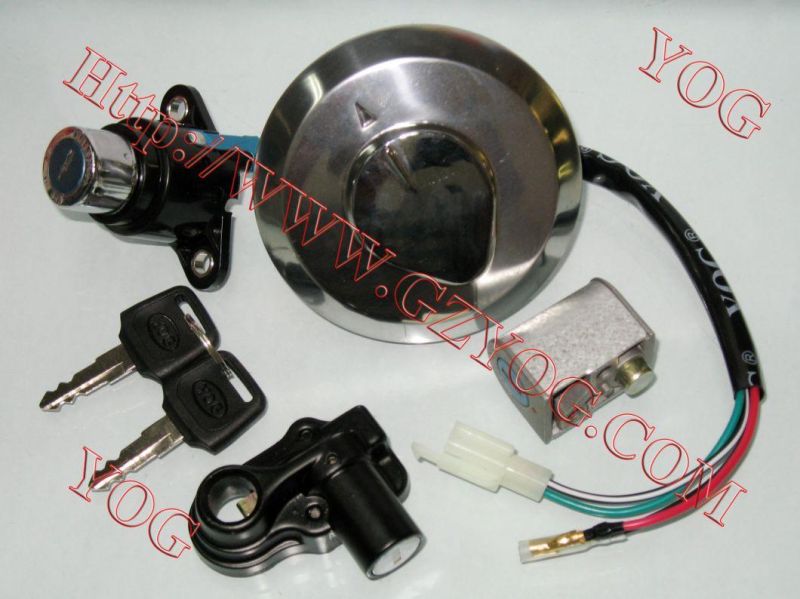 Motorcycle Parts Lock Set Ignition Switch Key Set Fuel Tank Cap Complete Llave De Contacto Cg125 Bajaj Boxer Hlx125