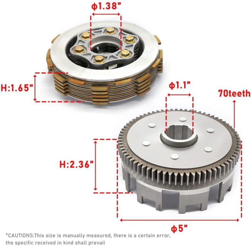 Motorcycle Clutch Compelet Kit for CB200, 70 Tooth Clutch Assembly for ATV Go Kart Dirt Bike Pit Bike Scooter Moped