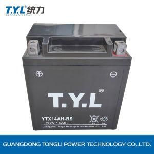 12V14ah Ytx14-BS Black Lead-Acid Motorcycle High Performance Long Cycle Life Battery