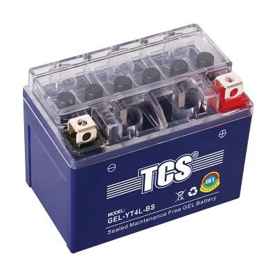 TCS Motorcycle Gel Maintenance Free Battery GEL-YT4L-BS