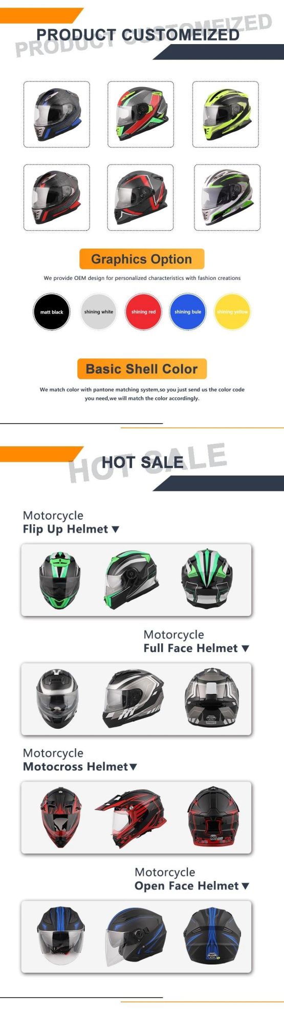 Motorcycle Equipment Safe Full Face Helmet with Double Visors Helmets for Sale