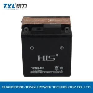12n3-BS Dry Charged Mf Battery/Motorcycle Parts/Motorcycle Battery 12V3ah Factory Price