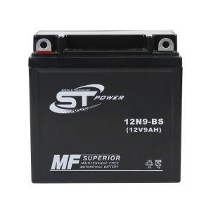 Top Rated Compact Designed No Water Refilling 12n9-BS 12V9ah Motorcycle Battery