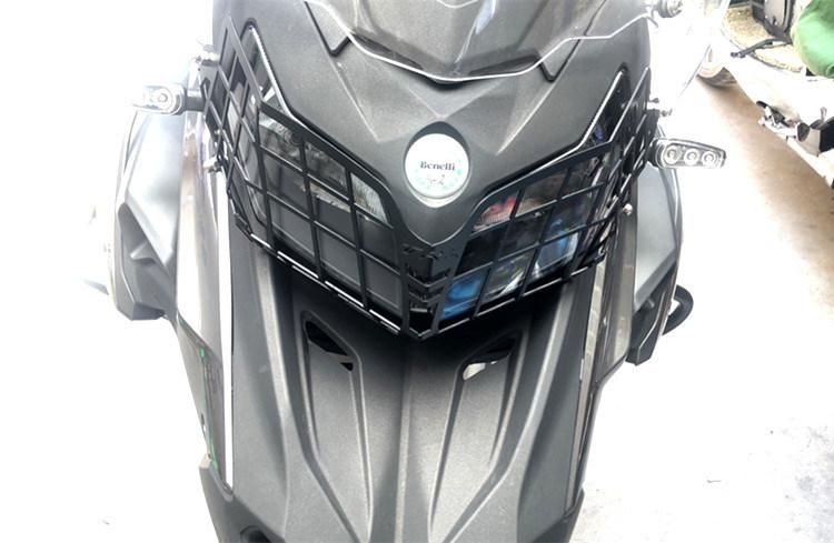 Wholesale Motorcycle Headlight Metal Cover Retro Network Modified Grid Light Cover for Benelli Trk502X Jingpeng 502