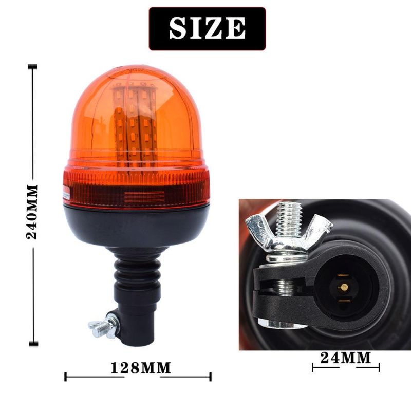 LED Beacon Warning Signal Light Amber Truck Rotating Flash Emergency Strobe Lamp for Forestry Agco/John Deere Tractor