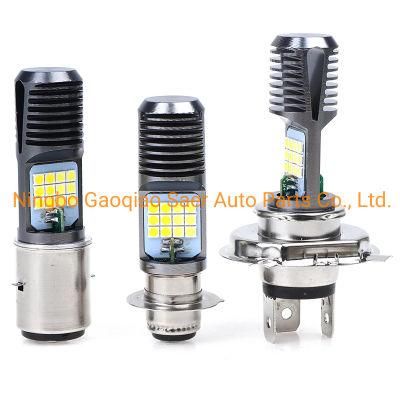 H4 Ba20d P15D LED Motorcycle Headlight Bulbs 6000K Hi/Lo Beam 3030 12SMD Moto Long Life Time Low Power Consumption 6000K