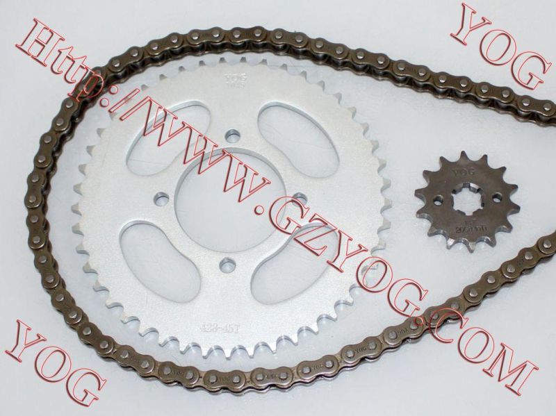 Motorcycle Chain Sprocket Set, Repuestos PARA Motocicletas, Kit De Transmision for Honda C100 Biz100