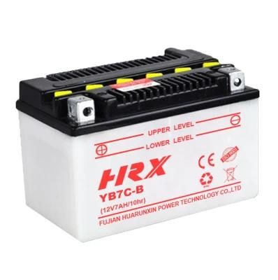 12V7ah High Performance Motorcycle Battery Yb7c-B Dry Charged Battery