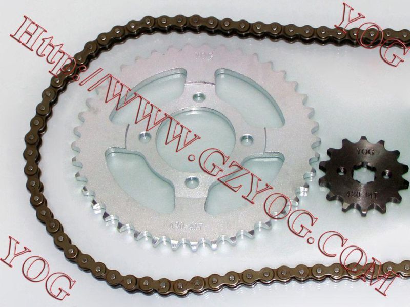 Motorcycle Chain Sprocket Set, Repuestos PARA Motocicletas, Kit De Transmision for Honda C100 Biz100