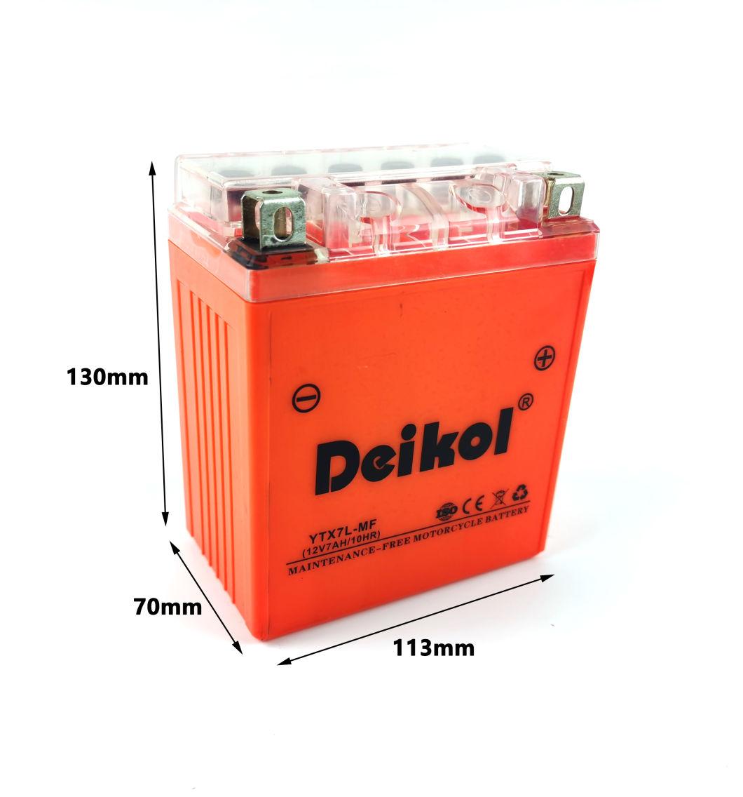 Deikol Ytx7l/Cbr Orange Shell Maintenance Free Motorcycle Battery