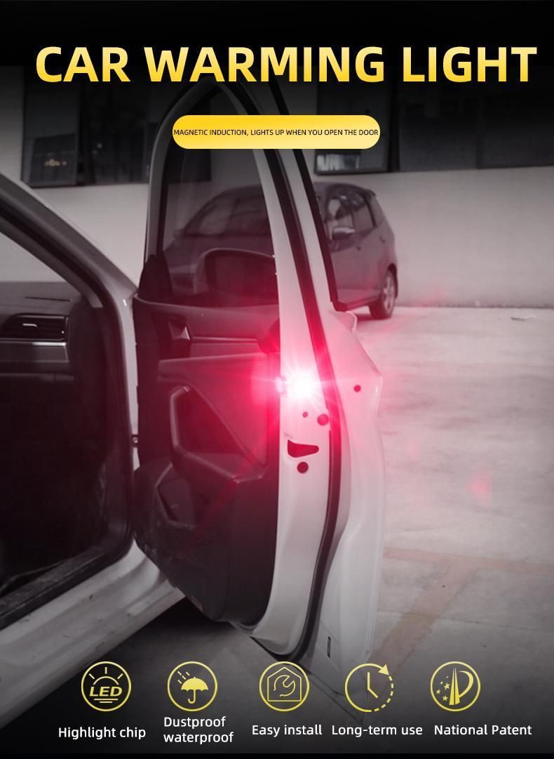 Sanvi New Design Door Opening Light Car Door Warning Light Wiring-Free Modification Lamp Easy Installation Auto Signal LED Light Bulbs