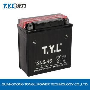 12n5 12V5ah Dry Charged Mf Motorcycle Battery with OEM Available