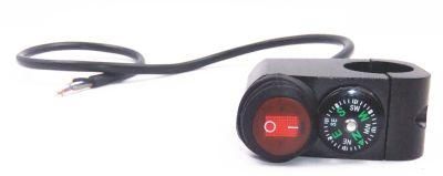 Motorcycle Waterproof Handlebar Rocker Switch Push Button Switch with LED and Compass