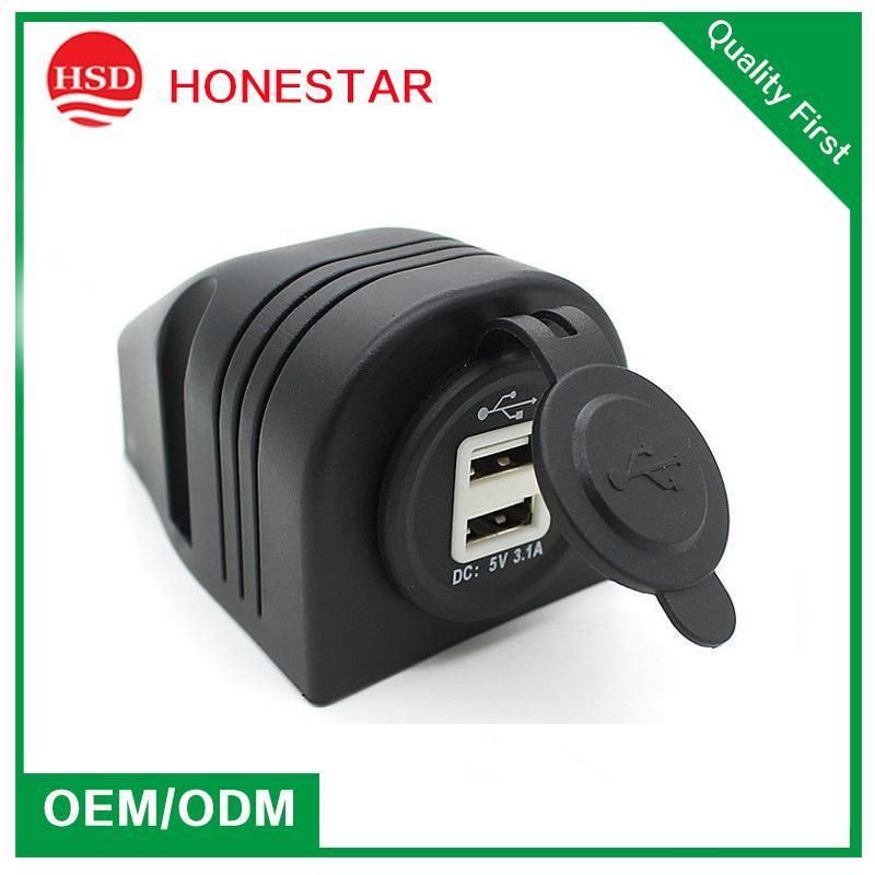 Motorcycle 5V 3.1A Power USB Car Charger with Waterproof Cap
