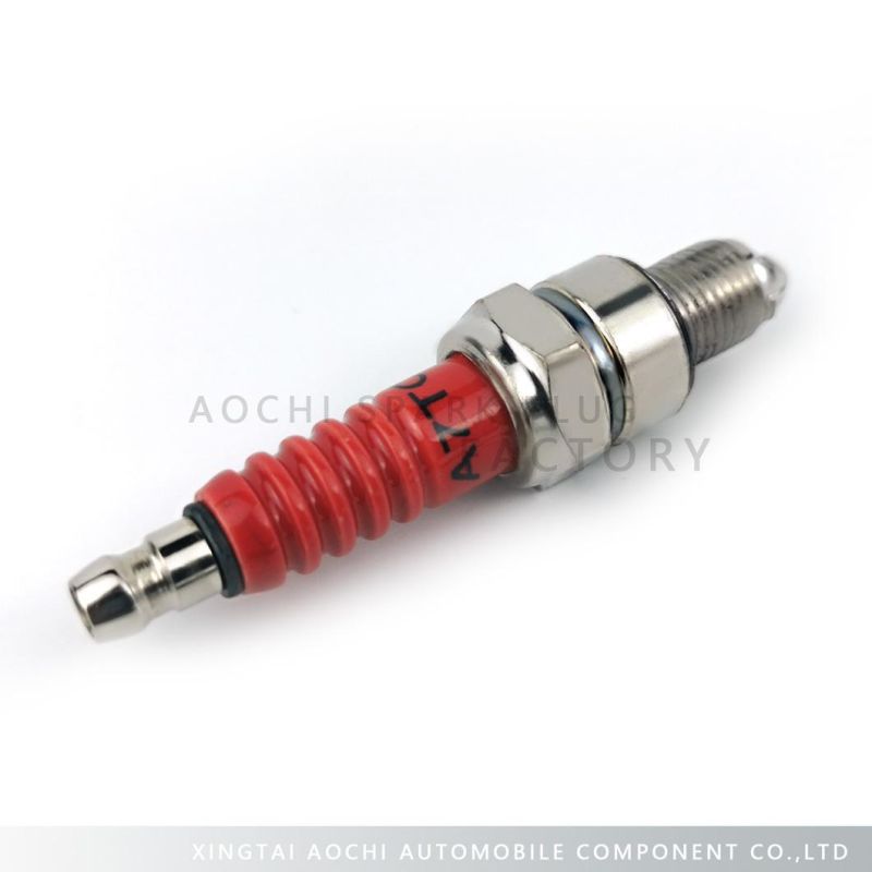 Cheap Red Bright Nickel Factory Motorcycle Spare Parts Spark Plug (A7TC)