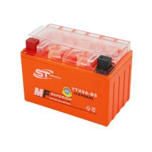 Korea Technology Battery 12V 9ah Ytx9a-BS 12V Maintenance Free Gel Motorcycle Battery