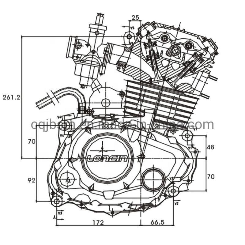 Cqjb High Quality 6 Gears Re250 Balance Shaft Reverse Motorbike Motor Racing Motorcycle Engine Assembly