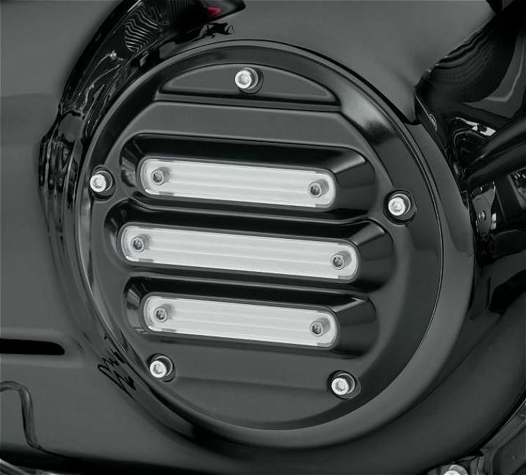 Gloss Black Anodized Machine Cut Finish Aluminum H Motorcycle Engine Derby Cover